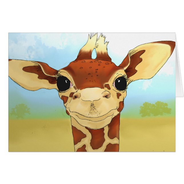 Giraff är kusliga hälsningskort (Framsidan Horizontal)