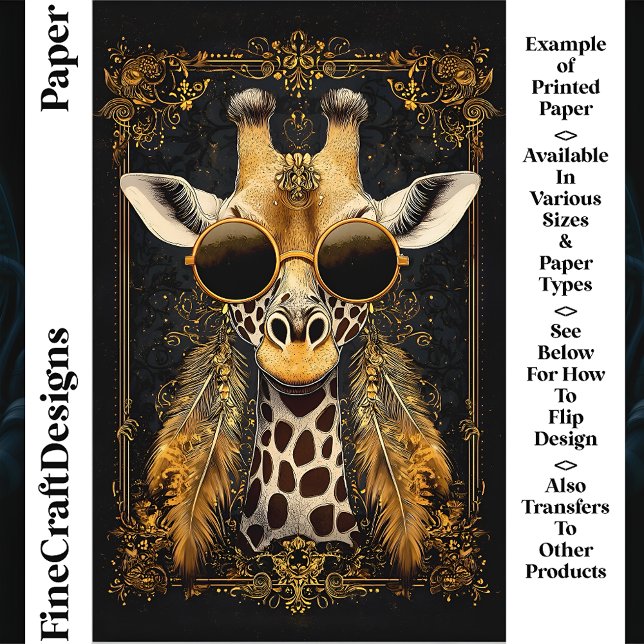 Giraff, Art Nouveau, Guld CM4 Scrapbookpapper (Skapare uppladdad)