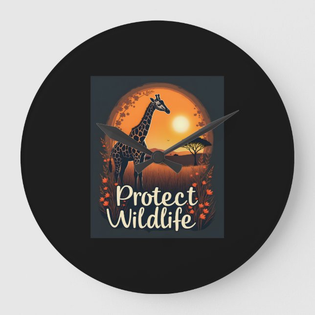 Giraff av Savann-tröja Stor Klocka (Framsida)