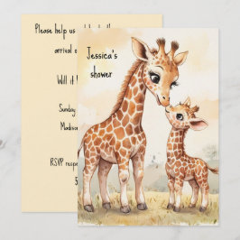 Giraff Baby Digital Nedladdningsbar Inbjudan