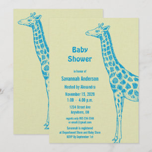 Giraff Baby Pojke Dop Invitationer Inbjudningar