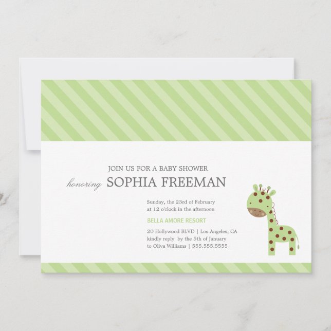 GIRAFF| BABY SHOWER INBJUDANDE INBJUDNINGAR (Framsida)