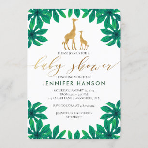 Giraff Babyshower-inbjudan Inbjudningar