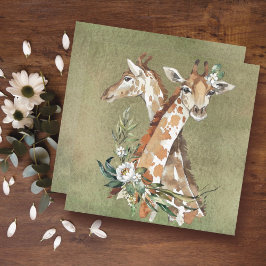 Giraff Blommig Kort