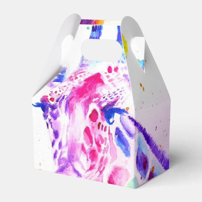 Giraff Bröllopstårta Förmån Låda Zoo Djur Presentaskar (Framsidan Sidan)