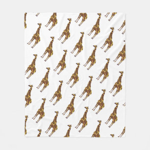 Giraff Brun och Gul Silhuett Fleecefilt
