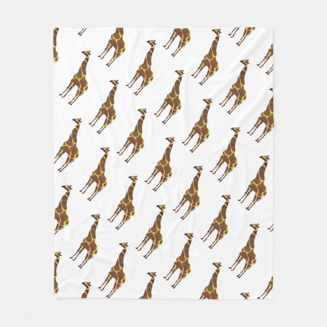 Giraff Brun och Gul Silhuett Fleecefilt (Framsidan)