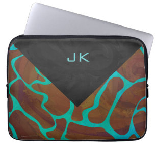 Giraff Brun och Tealtryck Laptop Fodral