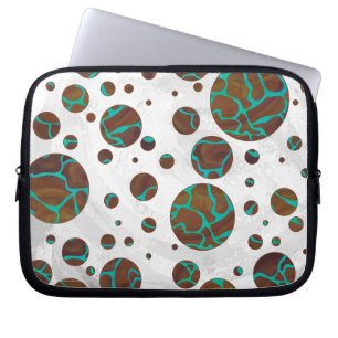 Giraff Brun och Tealtryck Laptop Sleeve