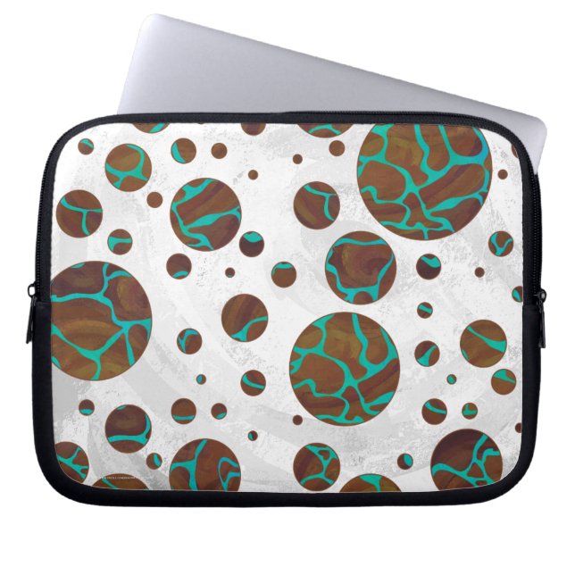 Giraff Brun och Tealtryck Laptop Sleeve (Framsidan)