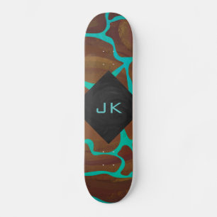 Giraff Brun och Tealtryck Skateboard Bräda 20,5 Cm