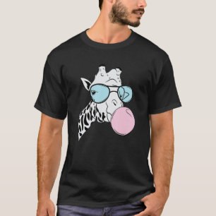 Giraff Bubblegummiglasögon Sött Djur Roligt Presen T Shirt