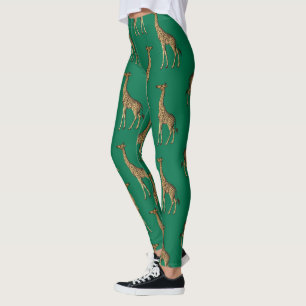 Giraff däggdjur smaragdgrön vilda djur Afrika Leggings