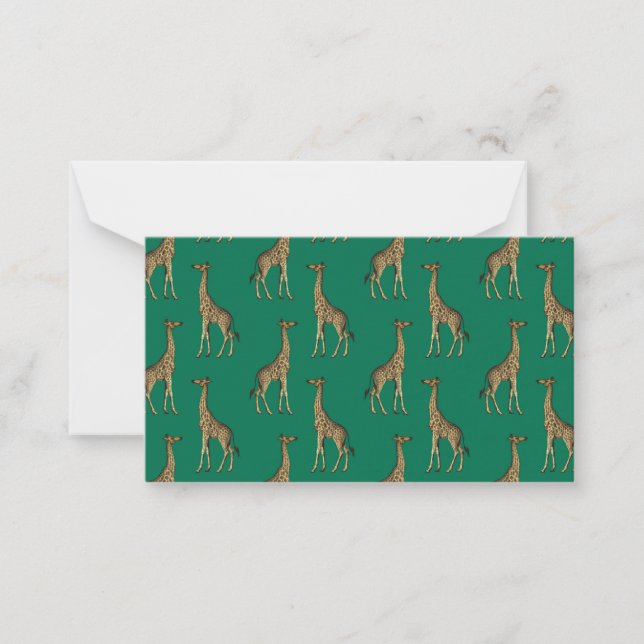Giraff Däggdjur Smaragdgrön Vilddjur Afrika Anteckningskort (Framsida)
