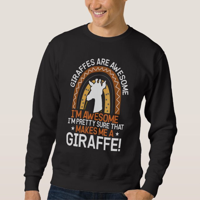 Giraff Djur Citat Lång Ärmad Tröja (Framsida)