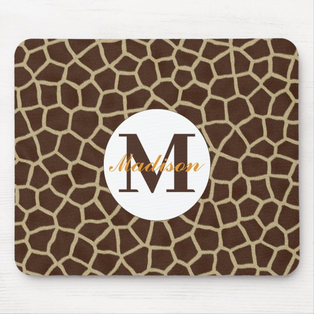 Giraff Djurtryck Initial Monogram Musmatta (Framsidan)