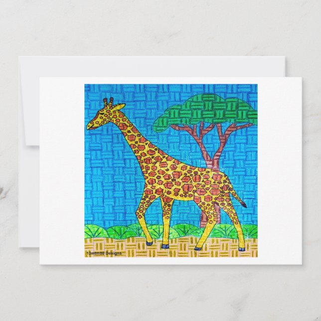 Giraff (enkel) - Greeting Card Julkort (Framsida)