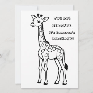 Giraff Färgfest Digital Nedladdning  Inbjudningar