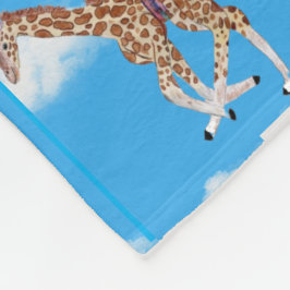Giraff flyger med några ballonger fleecefilt