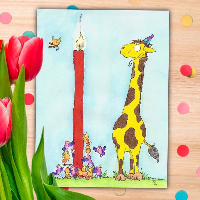 GIRAFF FÖDELSEDAG vykort av Nicole Janes (Skapare uppladdad)