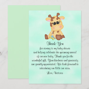 Giraff för baby showergenderneutralt inbjudningar