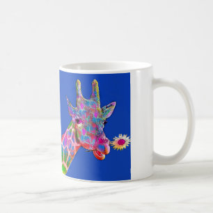 Giraff för popkonstsolros kaffemugg