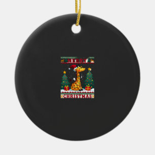 Giraff Fula jultröjor Rolig Santa hatt Li Julgransprydnad Keramik