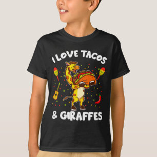 Giraff Giraffer Jag älskar tacos och giraffer Roli T Shirt