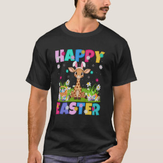 Giraff Glad Påsk Äggsökning Kanin Öra Giraff Påsk T Shirt
