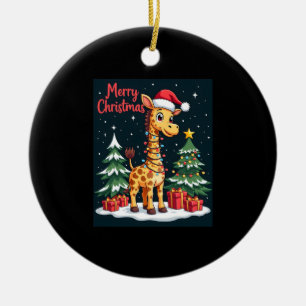 Giraff God Jul Träd Belysning Tomte Giraff Julgransprydnad Keramik