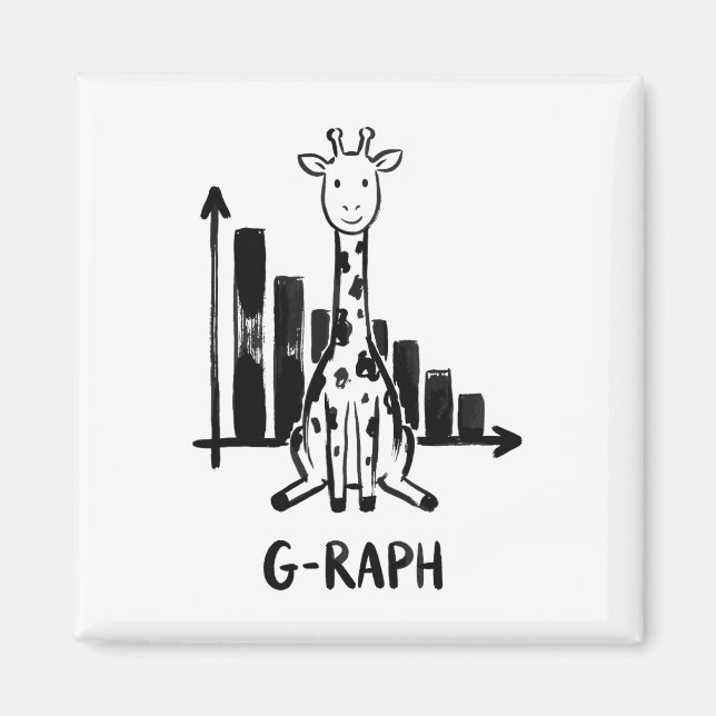 Giraff Graf Statistik Matematiklärare Puns  Magnet (Framsidan)