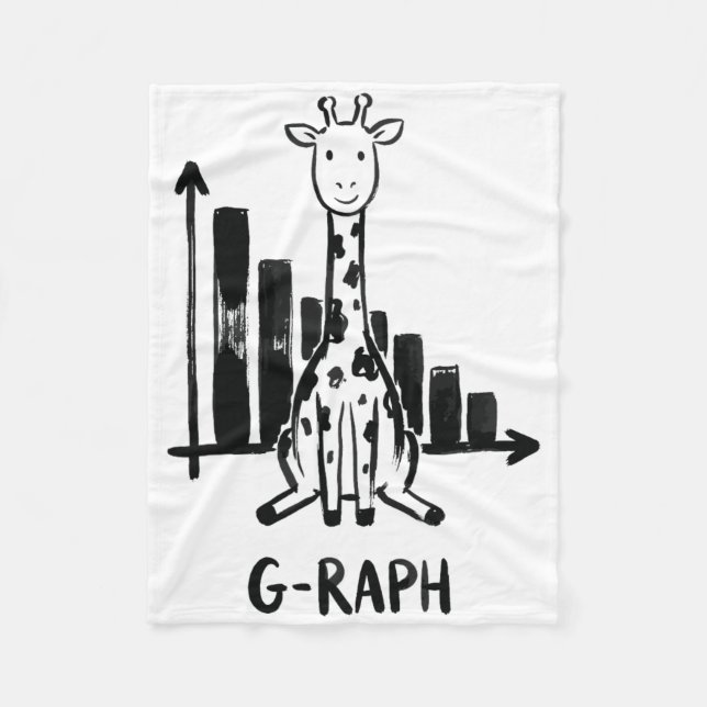 Giraff Graf Statistik Matematiklärare Skämt  Fleecefilt (Framsidan)