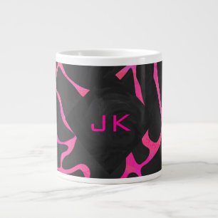 Giraff Hot Pink och Svart Tryck Jumbo Mugg