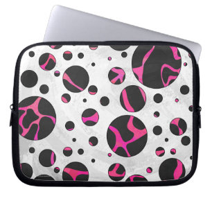 Giraff Hot Pink och Svart Tryck Laptop Sleeve