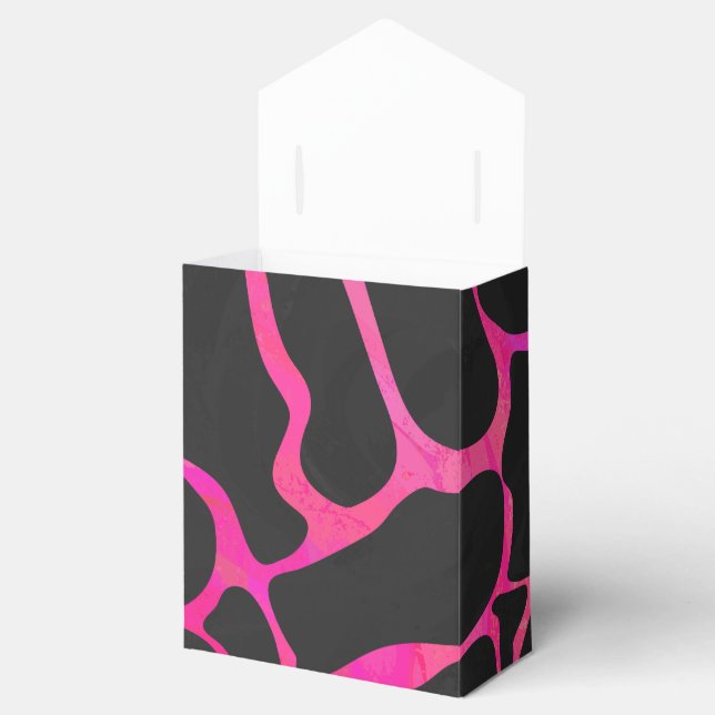 Giraff Hot Pink och Svart Tryck Presentaskar (Öppnad)