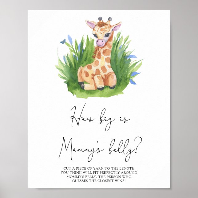 Giraff - Hur stor är mammans mage spel Poster (Framsidan)