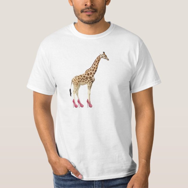 Giraff i högklackar tee shirt (Framsida)