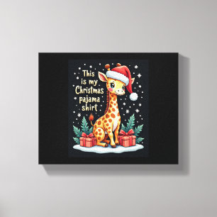 Giraff i julhatt Matchande julpyjamas Canvastryck