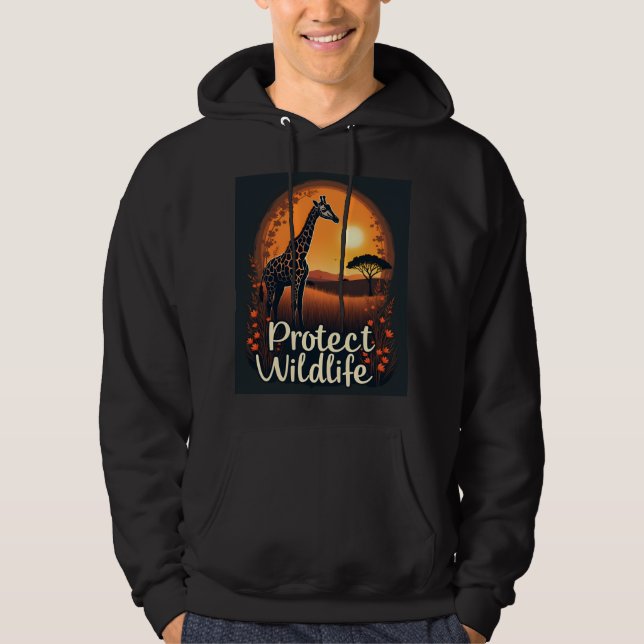 Giraff i savannen tank topp hoodie (Framsida)