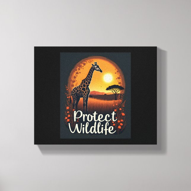 Giraff i savannen tanktop canvastryck (Framsida)