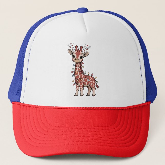 Giraff insvept i julbelysning Djurälskare  Keps (Framsida)