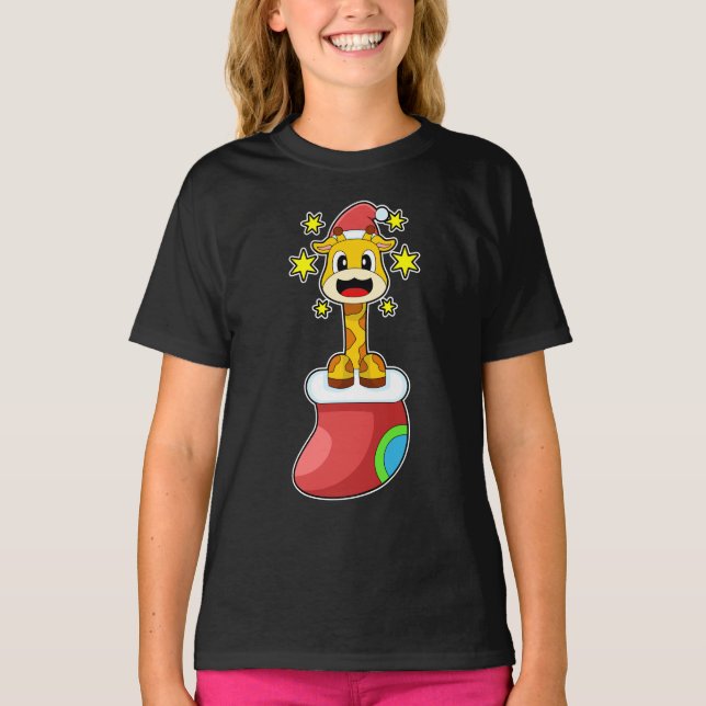 Giraff jul julstrumpor t shirt (Framsida)