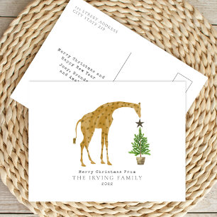 Giraff julgran helg vykort