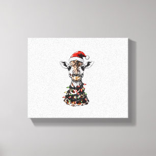 Giraff julhatt Xmas Canvastryck