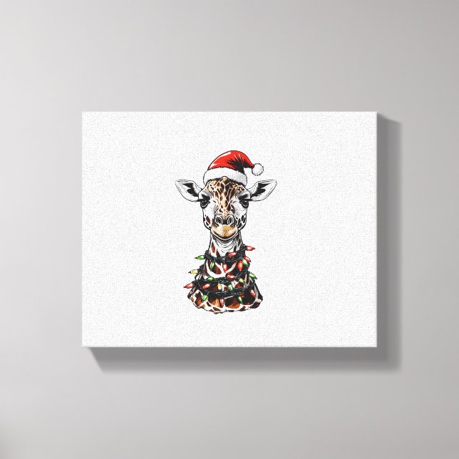 Giraff julhatt Xmas   Canvastryck (Framsida)