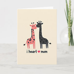 Giraff kärlek mors dagskort kort