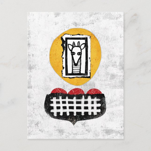 Giraff Kommer Om Du Kommer Julkort Vykort (Framsida)