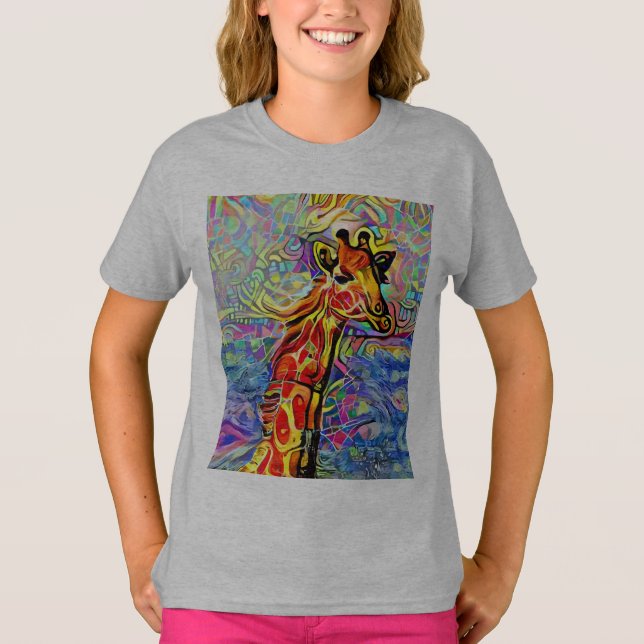 GIRAFF KUNST T-SHIRTAR TEES BARN T SHIRT (Framsida)