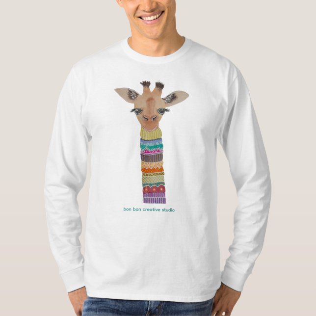 Giraff Långärmad T-Shirt (Framsida)