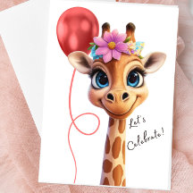 Giraff Låt oss fira Vykort